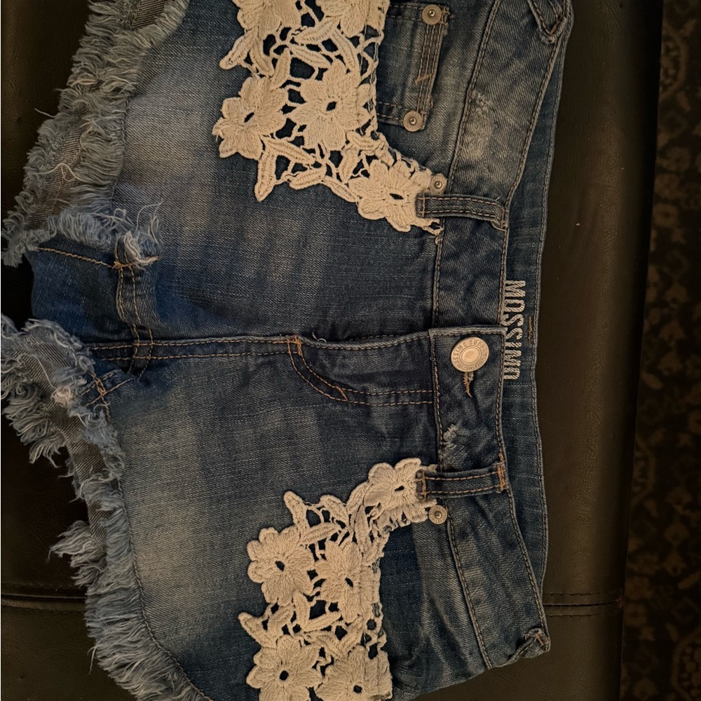 Mossimo Supply Co. Denim Shorts with Cream Lace